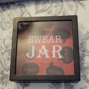 Red Swear Jar with Black Accents